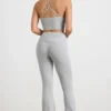 Pantaloni a zampa d’elefante con risvolto in maglia grossa, grigio melange Pantaloni a zampa d’elefante con risvolto in maglia grossa, grigio melange