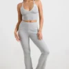 Pantaloni a zampa d’elefante con risvolto in maglia grossa, grigio melange Pantaloni a zampa d’elefante con risvolto in maglia grossa, grigio melange