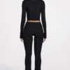 Pantaloni a zampa di elefante a vita media in Modal Philippa, colore nero Pantaloni a zampa di elefante a vita media in Modal Philippa, colore nero
