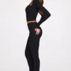 Pantaloni a zampa di elefante a vita media in Modal Philippa, colore nero Pantaloni a zampa di elefante a vita media in Modal Philippa, colore nero