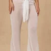 Pantaloni a zampa larga con lacci sul davanti Hydra in bianco