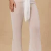 Pantaloni a zampa larga con lacci sul davanti Hydra in bianco