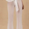 Pantaloni a zampa larga con lacci sul davanti Hydra in bianco
