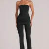 Pantaloni aderenti a vita media Lumi in nero Pantaloni aderenti a vita media Lumi in nero