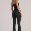 Pantaloni aderenti a vita media Lumi in nero Pantaloni aderenti a vita media Lumi in nero