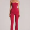Pantaloni aderenti a vita media Lumi in rosso ciliegia Pantaloni aderenti a vita media Lumi in rosso ciliegia