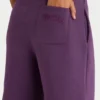 Pantaloni da jogging a gamba larga in jersey spazzolato color prugna Pantaloni da jogging a gamba larga in jersey spazzolato color prugna