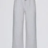 Pantaloni da jogging a gamba larga in jersey spazzolato grigio melange Pantaloni da jogging a gamba larga in jersey spazzolato grigio melange