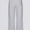 Pantaloni da jogging a gamba larga in jersey spazzolato grigio melange Pantaloni da jogging a gamba larga in jersey spazzolato grigio melange