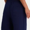 Pantaloni da jogging a gamba larga in jersey spazzolato in blu navy classico Pantaloni da jogging a gamba larga in jersey spazzolato in blu navy classico