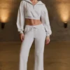 Pantaloni da jogging a vita bassa e gamba larga in grigio melange