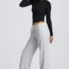 Pantaloni da jogging a vita bassa e gamba larga in grigio melange