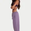 Pantaloni da jogging comodi a vita media in jersey spazzolato, colore Dusk Pantaloni da jogging comodi a vita media in jersey spazzolato, colore Dusk