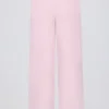 Pantaloni da jogging in maglia a vita media e gamba larga in rosa tenue Pantaloni da jogging in maglia a vita media e gamba larga in rosa tenue