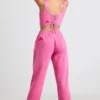 Pantaloni da jogging oversize in jersey spazzolato rosa shocking
