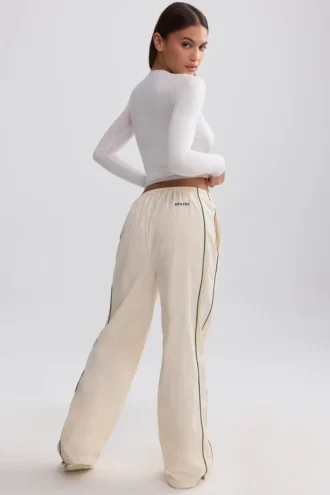 Pantaloni da tuta a gamba larga idrorepellenti in marmo