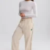 Pantaloni da tuta a gamba larga idrorepellenti in marmo Pantaloni da tuta a gamba larga idrorepellenti in marmo