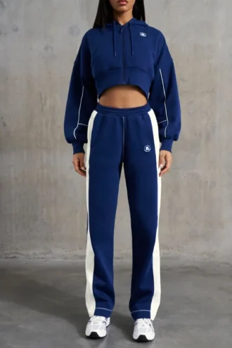 Pantaloni della tuta a gamba larga in blu navy