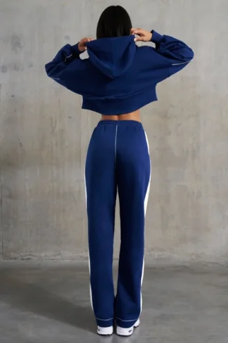 Pantaloni della tuta a gamba larga in blu navy
