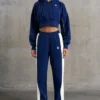 Pantaloni della tuta a gamba larga in blu navy Pantaloni della tuta a gamba larga in blu navy