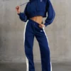Pantaloni della tuta a gamba larga in blu navy Pantaloni della tuta a gamba larga in blu navy