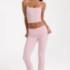 Pantaloni svasati a vita media in Modal color Blush Pantaloni svasati a vita media in Modal color Blush