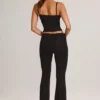 Pantaloni svasati a vita media in Modal Patsy, colore nero Pantaloni svasati a vita media in Modal Patsy, colore nero