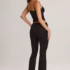 Pantaloni svasati a vita media in Modal Patsy, colore nero Pantaloni svasati a vita media in Modal Patsy, colore nero