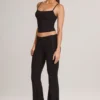 Pantaloni svasati a vita media in Modal Patsy, colore nero Pantaloni svasati a vita media in Modal Patsy, colore nero