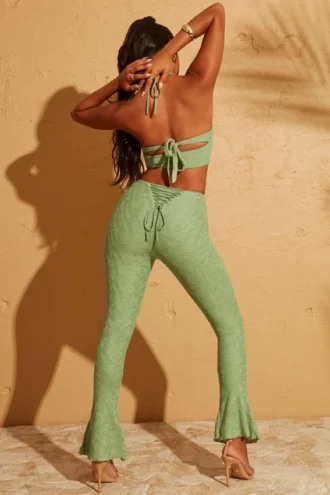 Pantaloni Zuni con allacciatura sul retro in verde