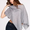 Poncho in jersey trasparente Ghalia in grigio Poncho in jersey trasparente Ghalia in grigio