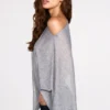 Poncho in jersey trasparente Ghalia in grigio Poncho in jersey trasparente Ghalia in grigio