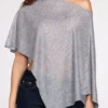 Poncho in jersey trasparente Ghalia in grigio Poncho in jersey trasparente Ghalia in grigio
