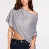 Poncho in jersey trasparente Ghalia in grigio Poncho in jersey trasparente Ghalia in grigio