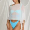 Poncho trasparente Zarayah in bianco