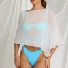 Poncho trasparente Zarayah in bianco