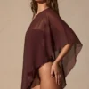 Poncho trasparente Zarayah in marrone espresso