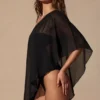 Poncho trasparente Zarayah in nero