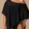 Poncho trasparente Zarayah in nero