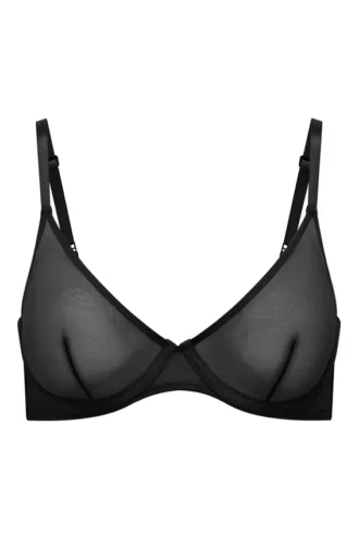 Reggiseno a balconcino a strato singolo in morbida rete Intimates, nero Reggiseno a balconcino a strato singolo in morbida rete Intimates, nero