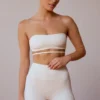 Reggiseno a fascia con incrocio sulla schiena in bianco tenue Reggiseno a fascia con incrocio sulla schiena in bianco tenue