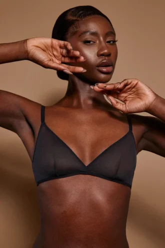Reggiseno a triangolo monostrato in morbida rete Intimates, nero