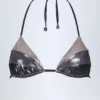 Reggiseno bikini a pannelli Caleta in argento cromato