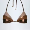Reggiseno bikini a pannelli Caleta in oro bronzo