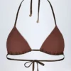 Reggiseno bikini a pannelli Caleta in oro bronzo