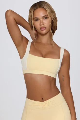 Reggiseno sportivo a contrasto in Lemon Marl