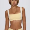 Reggiseno sportivo a contrasto in Lemon Marl Reggiseno sportivo a contrasto in Lemon Marl