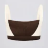 Reggiseno sportivo a contrasto in melange color noce Reggiseno sportivo a contrasto in melange color noce