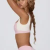 Reggiseno sportivo a contrasto in rosa pallido melange Reggiseno sportivo a contrasto in rosa pallido melange