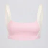 Reggiseno sportivo a contrasto in rosa pallido melange Reggiseno sportivo a contrasto in rosa pallido melange
